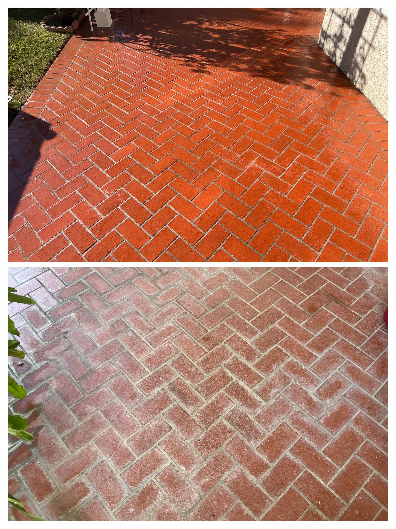 Before and After Brick Cleaning in Orange County